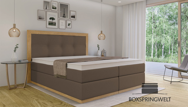 Lit Boxspring Claire 200 x 200 cm Crush Taupe