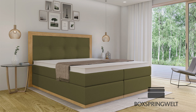 Lit Boxspring Claire 200 x 200 cm Crush Olive