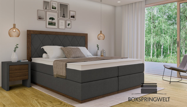 Lit Boxspring Claire 200 x 200 cm Luca Anthracite