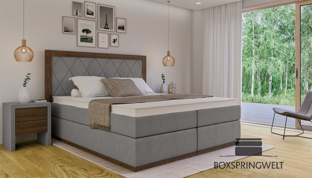 Lit Boxspring Claire 200 x 200 cm Luca Taupe