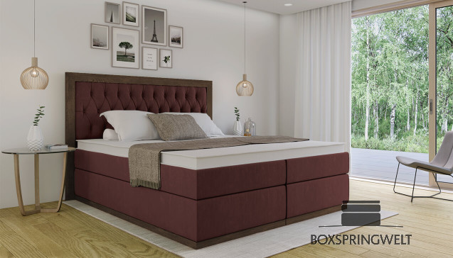 Lit Boxspring Claire 200 x 200 cm Adore Winered
