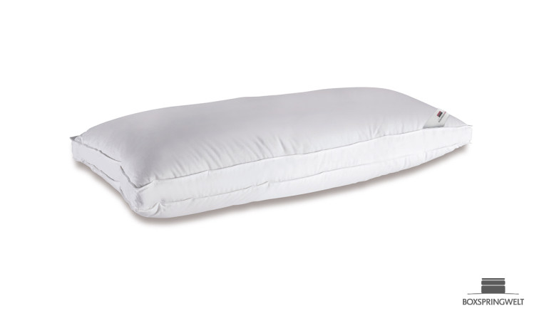 Oreiller pour dormir sur le côté Luna 40x80 cm ; oreiller en plumes à 5 compartiments avec entretoise extérieure de 4 cm