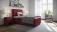 Lit boxspring Charlotte in Board Rouge
