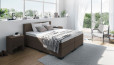 Lit Boxspring William en planche Taupe