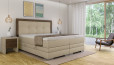 Lit Boxspring Astrid 180 x 210 cm Bull Beige - Tête de lit avec rectangles