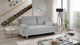 Canapé-lit en argent - gris clair et pieds en hêtre naturel 