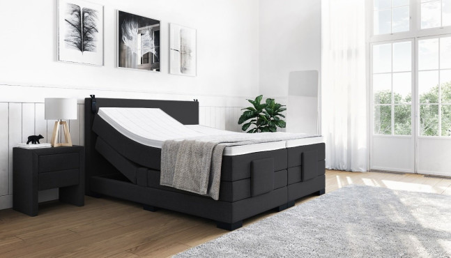 Boxspringbett Konrad mit Motor in Board Grau