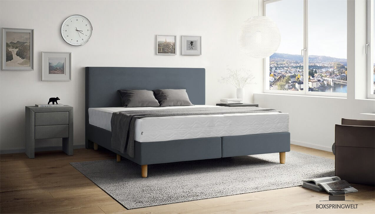 Boxspringbett Lea in in Luca Royalblau 