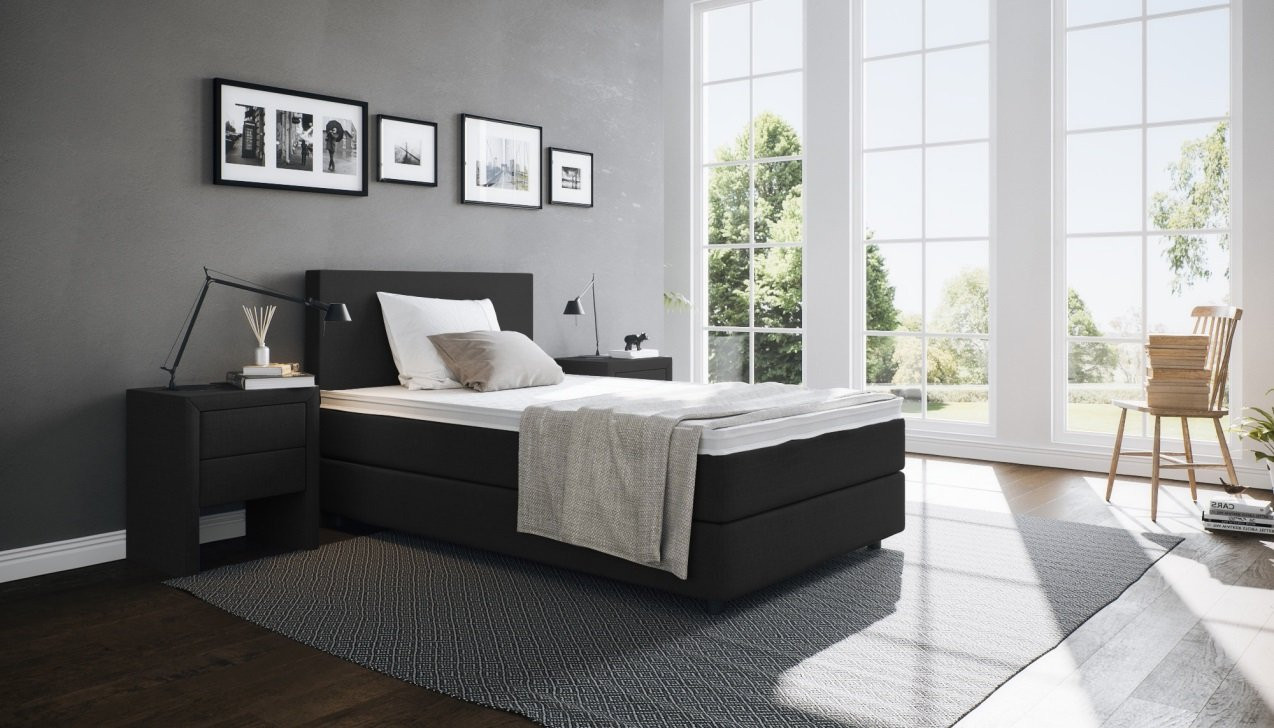 Boxspringbett Edmund in Golf Graphite