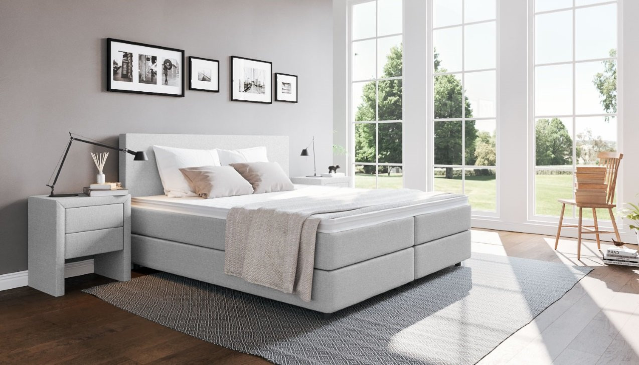 Boxspringbett Edmund in Board Zink