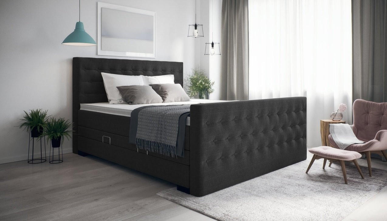 Boxspringbett Helene Board Anthrazit