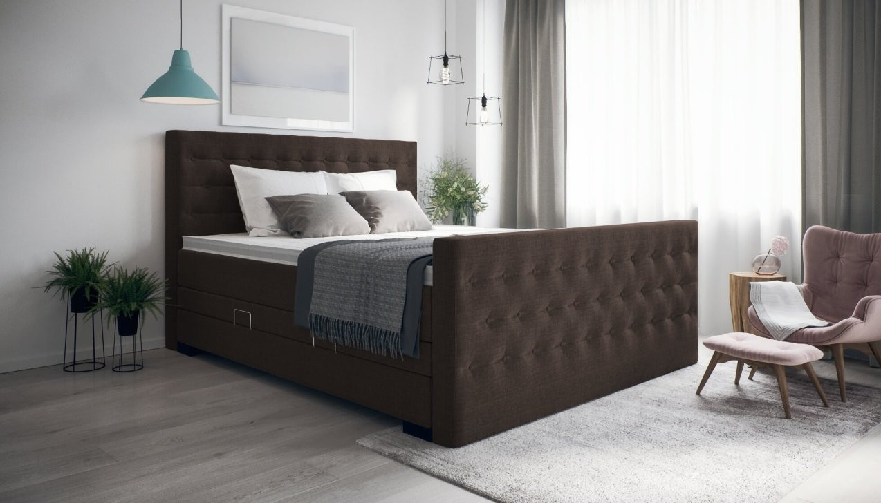 Boxspringbett Helene Board Dunkelbraun