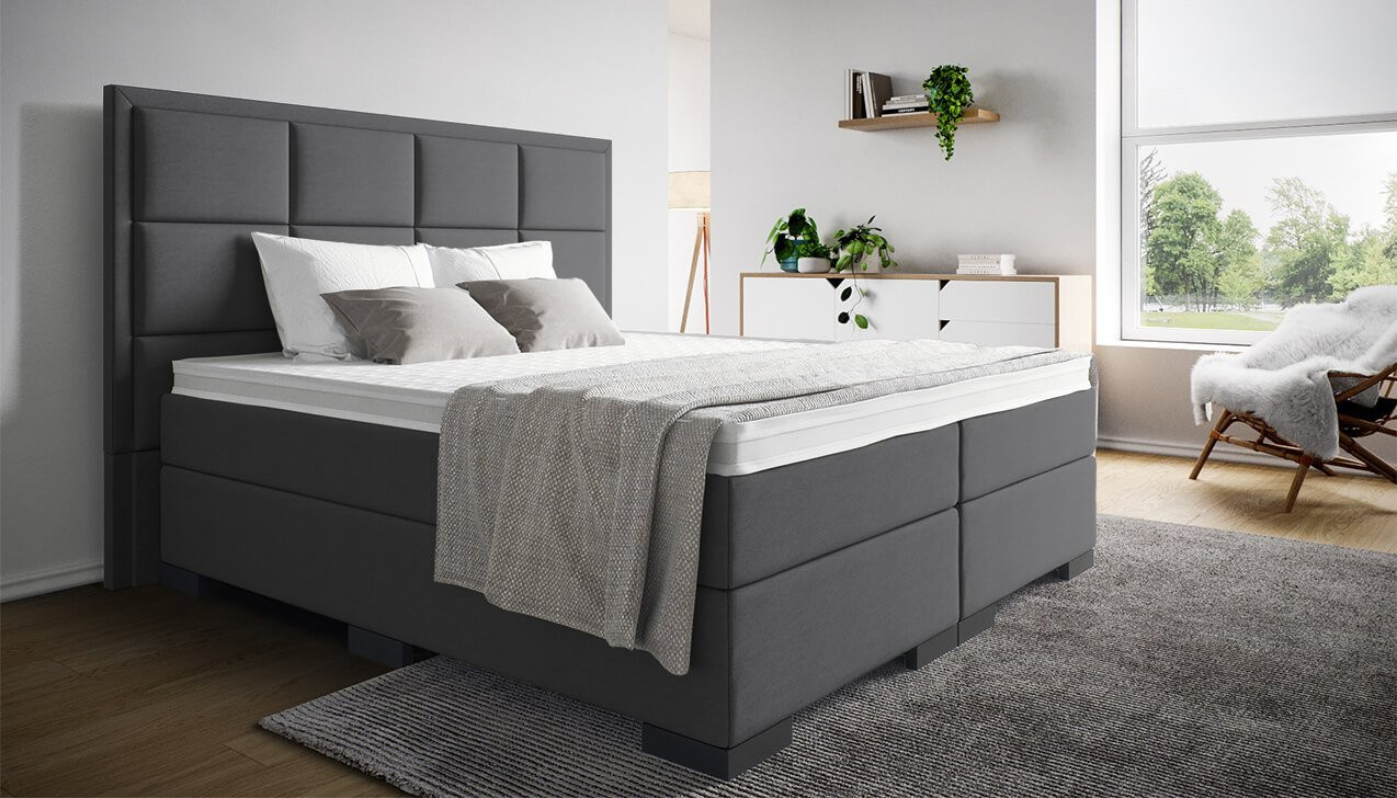 Boxspringbett Paul in Mine Grau