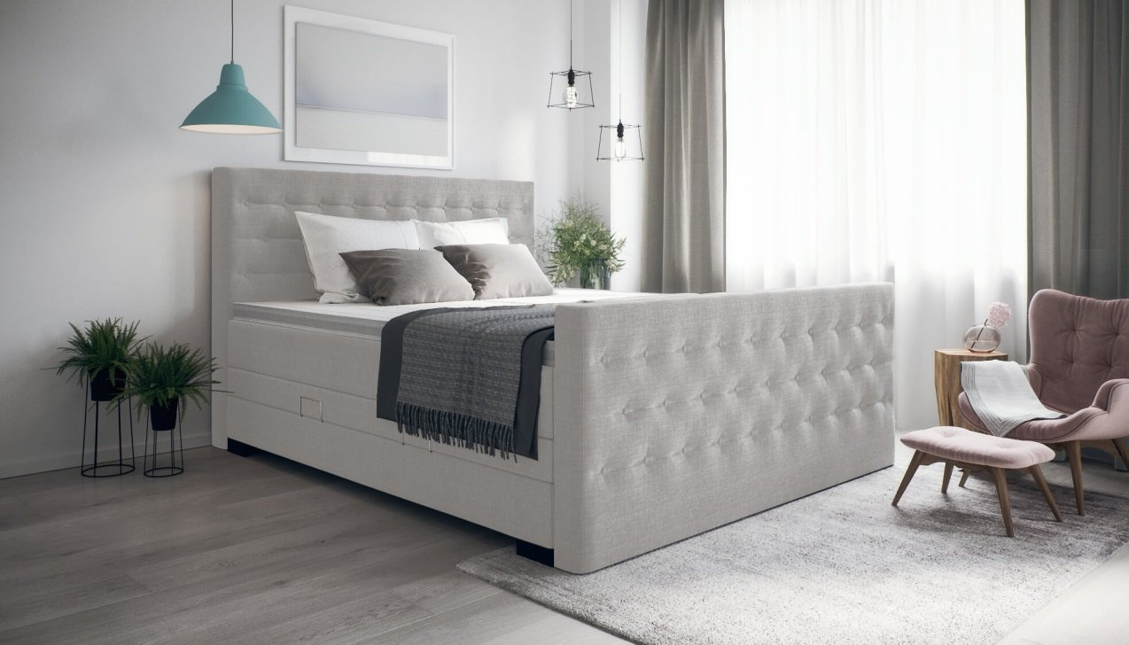 Boxspringbett Helene Board Hellgrau