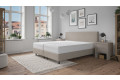 Boxspringbett Monty in Beige; Kopfteil mit Seitenüberstand