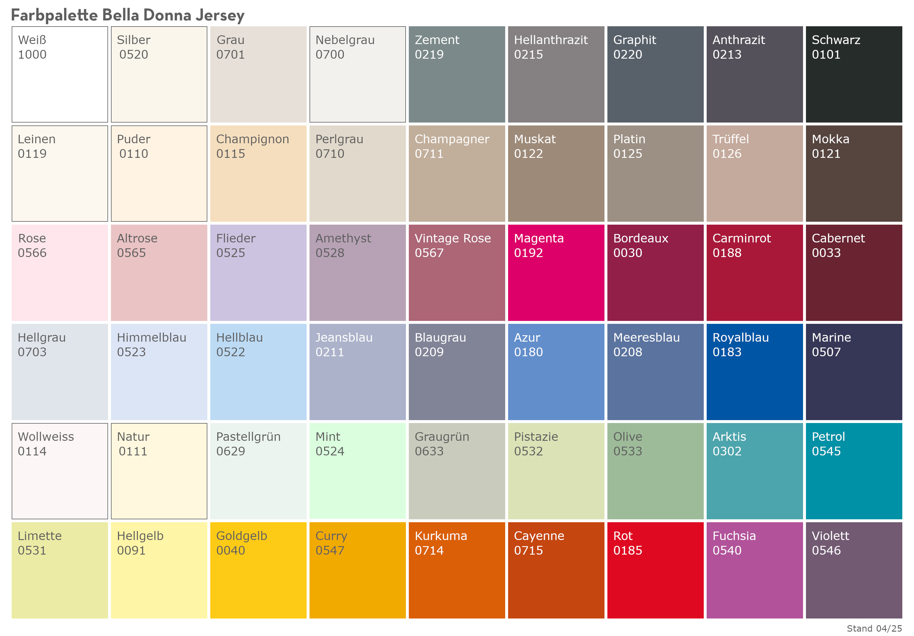Farbauswahl für Matratze bis 30 cm